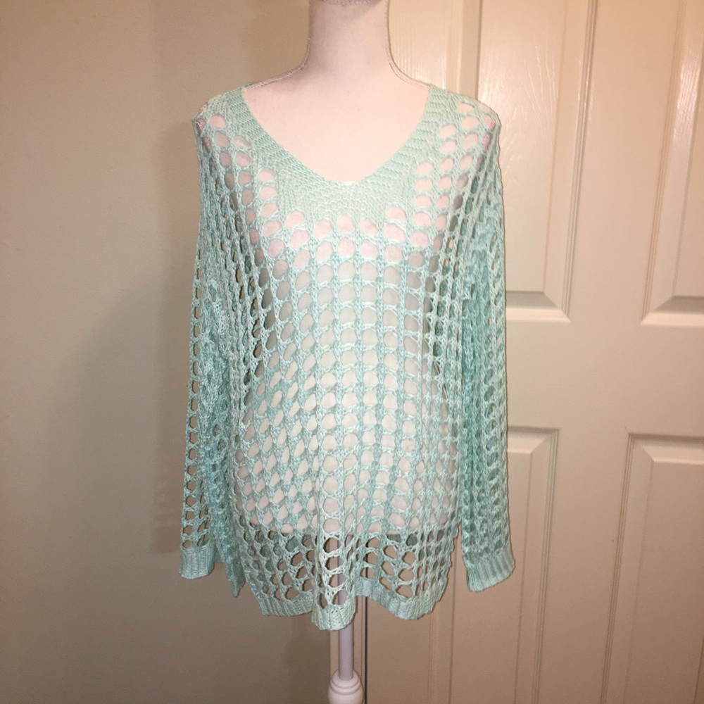 NWOT Open Knit Crochet Sweater